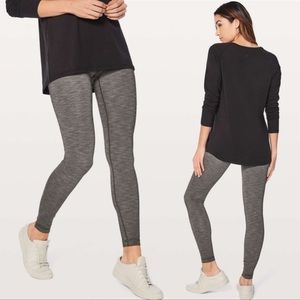 Lululemon Wunder Under Seamed Leggings, Hi Rise, Heather Gray, Size 4